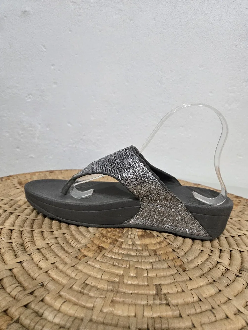 FitFlop Silver Glitter Sandals 9 - Picture 3 of 7